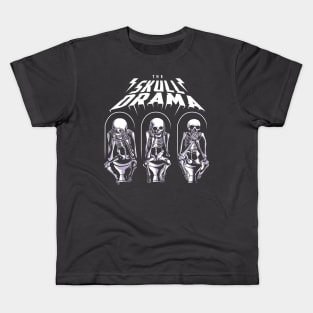 three skull skeleton sitting in the toilet Kids T-Shirt